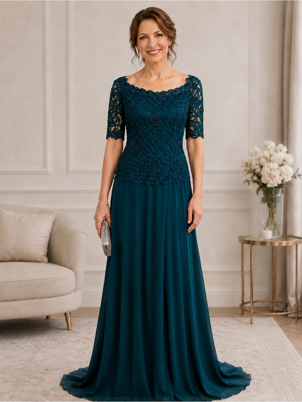 Soulmates Teal Lace Bodice Dress